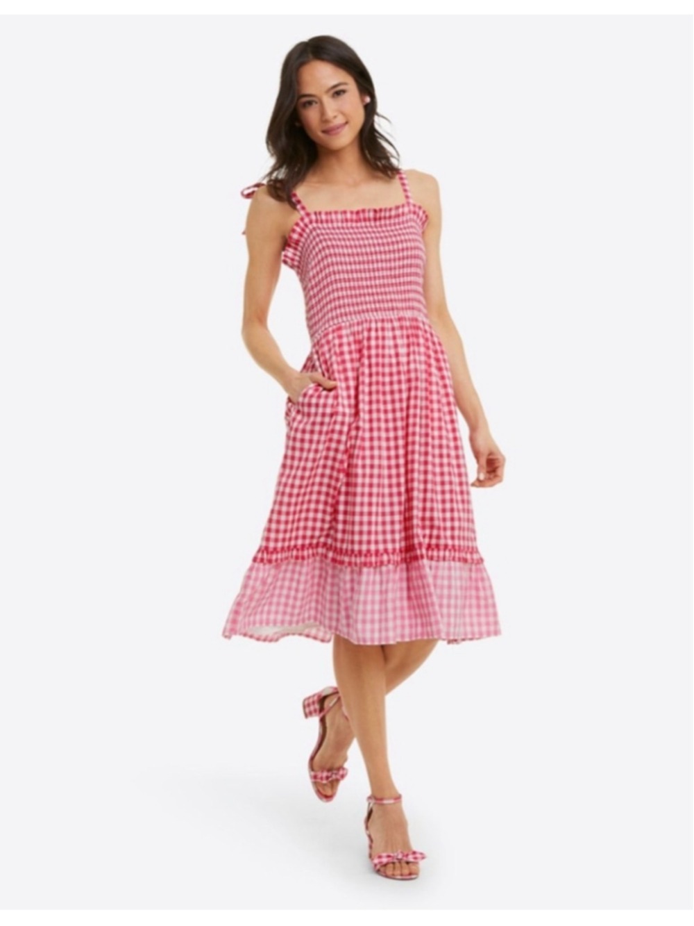 Draper James Smocked Gingham Dress Plus XXL